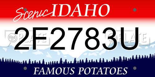 2F2783U Idaho License Plate