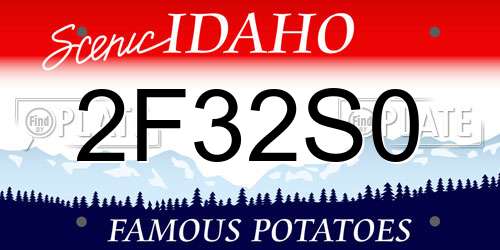 2F32S0 Idaho License Plate