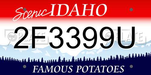 2F3399U Idaho License Plate