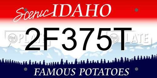 2F375T Idaho License Plate