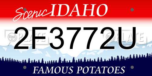 2F3772U Idaho License Plate