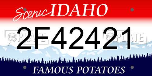 2F42421 Idaho License Plate