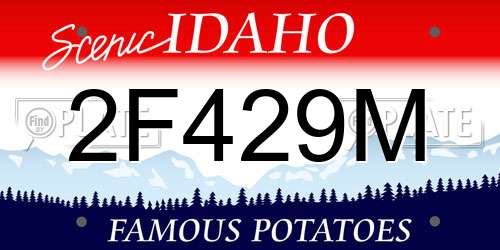 2F429M Idaho License Plate