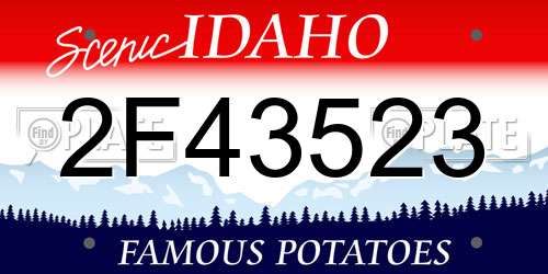 2F43523 Idaho License Plate
