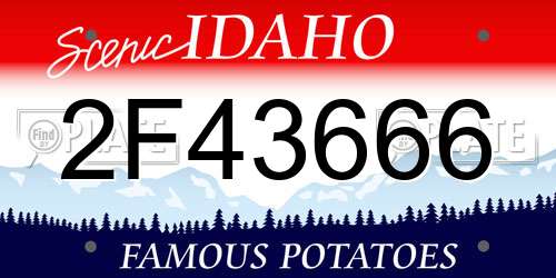 2F43666 Idaho License Plate