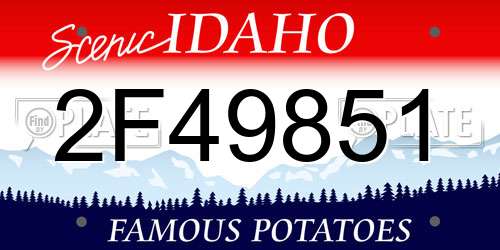 2F49851 Idaho License Plate