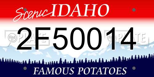 2F50014 Idaho License Plate
