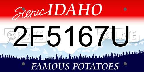2F5167U Idaho License Plate