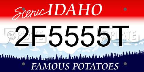 2F5555T Idaho License Plate