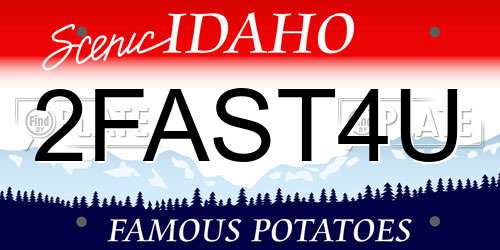 2FAST4U Idaho License Plate