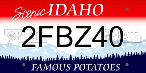 2FBZ40 Idaho License Plate