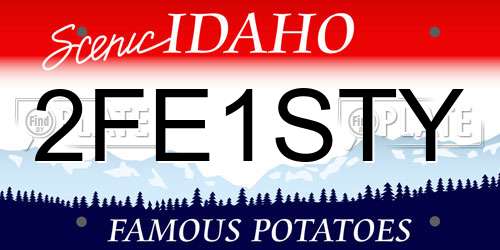 2FE1STY Idaho License Plate