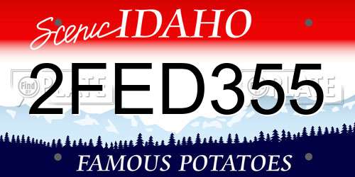 2FED355 Idaho License Plate