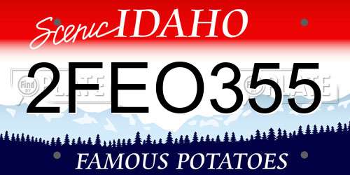 2FEO355 Idaho License Plate