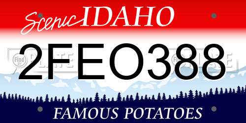 2FEO388 Idaho License Plate