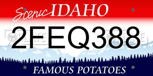 2FEQ388 Idaho License Plate