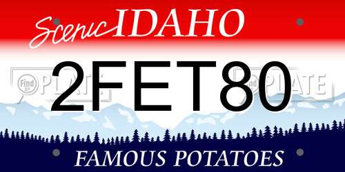 2FET80 Idaho License Plate