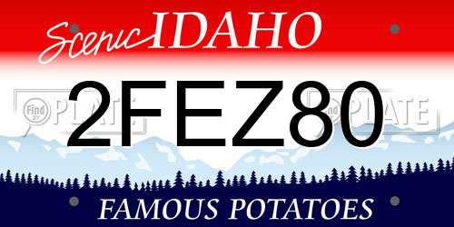 2FEZ80 Idaho License Plate