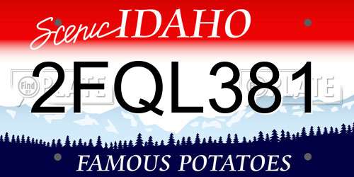 2FQL381 Idaho License Plate