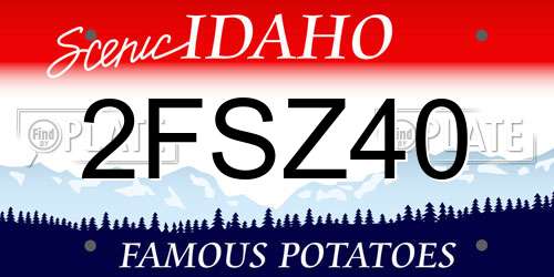 2FSZ40 Idaho License Plate