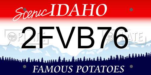 2FVB76 Idaho License Plate