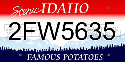 2FW5635 Idaho License Plate
