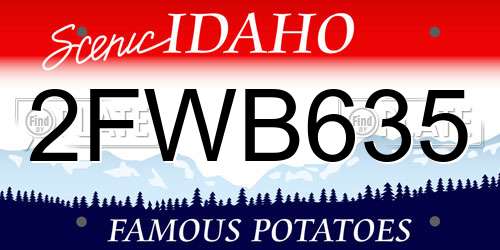 2FWB635 Idaho License Plate