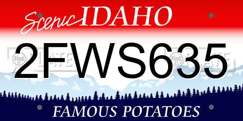 2FWS635 Idaho License Plate