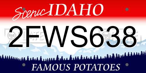 2FWS638 Idaho License Plate