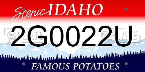 2G0022U Idaho License Plate