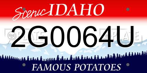 2G0064U Idaho License Plate