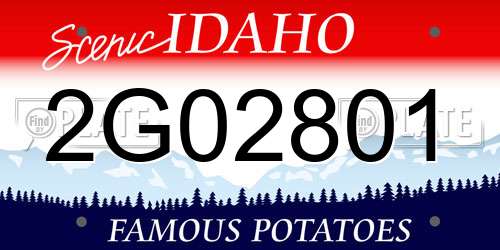 2G02801 Idaho License Plate