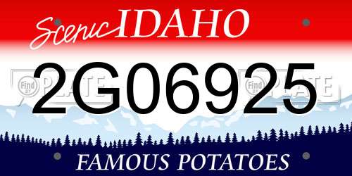 2G06925 Idaho License Plate