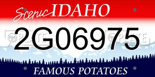 2G06975 Idaho License Plate