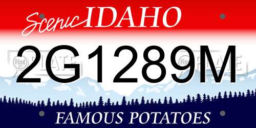 2G1289M Idaho License Plate