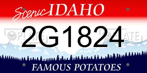 2G1824 Idaho License Plate