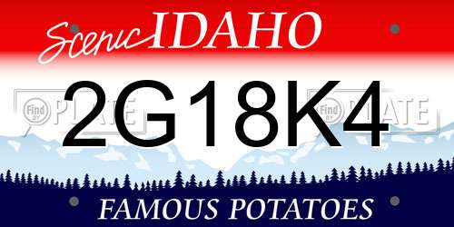 2G18K4 Idaho License Plate