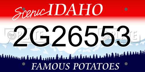 2G26553 Idaho License Plate