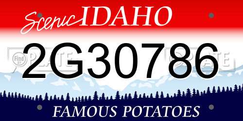 2G30786 Idaho License Plate