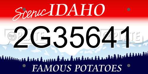 2G35641 Idaho License Plate