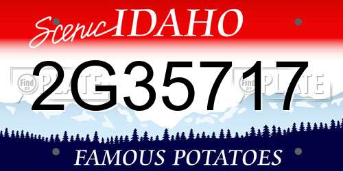 2G35717 Idaho License Plate
