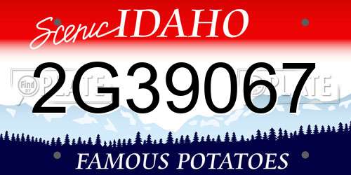 2G39067 Idaho License Plate