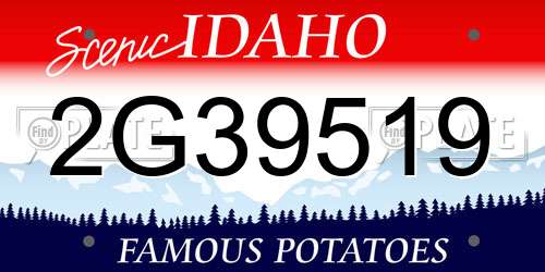 2G39519 Idaho License Plate