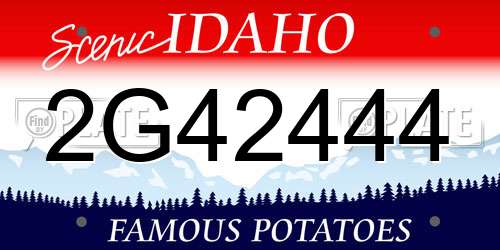 2G42444 Idaho License Plate