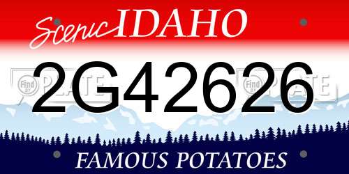2G42626 Idaho License Plate