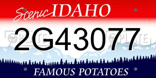 2G43077 Idaho License Plate
