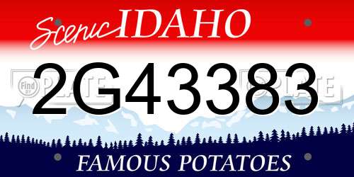 2G43383 Idaho License Plate