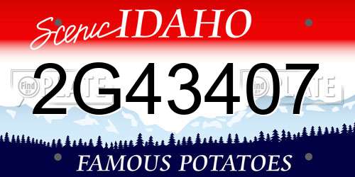2G43407 Idaho License Plate