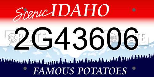 2G43606 Idaho License Plate
