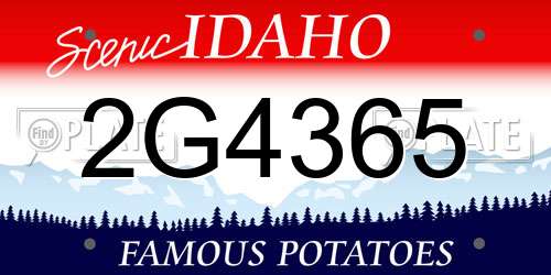 2G4365 Idaho License Plate